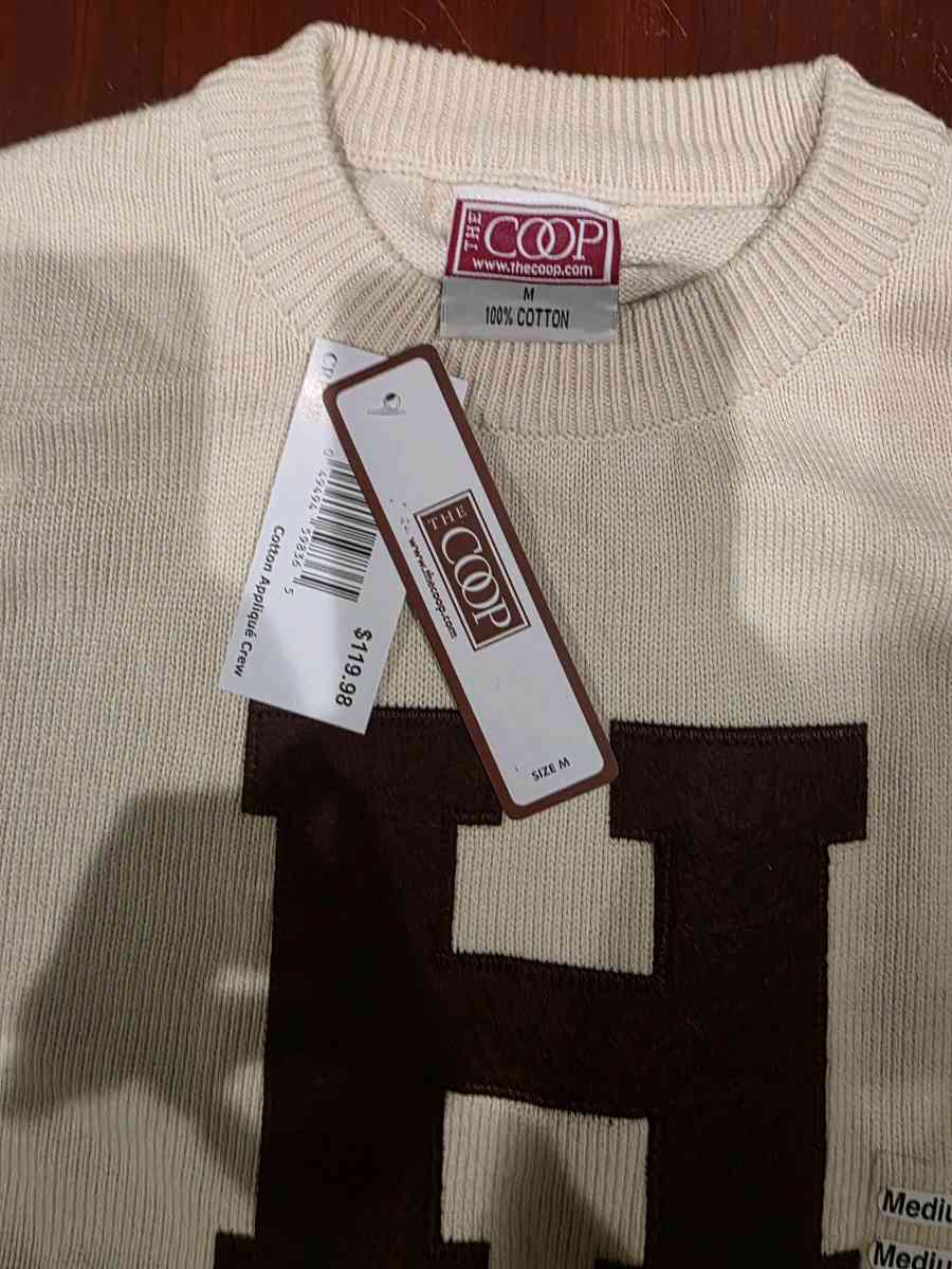 Harvard University COOP applique crew CREME sweater x6