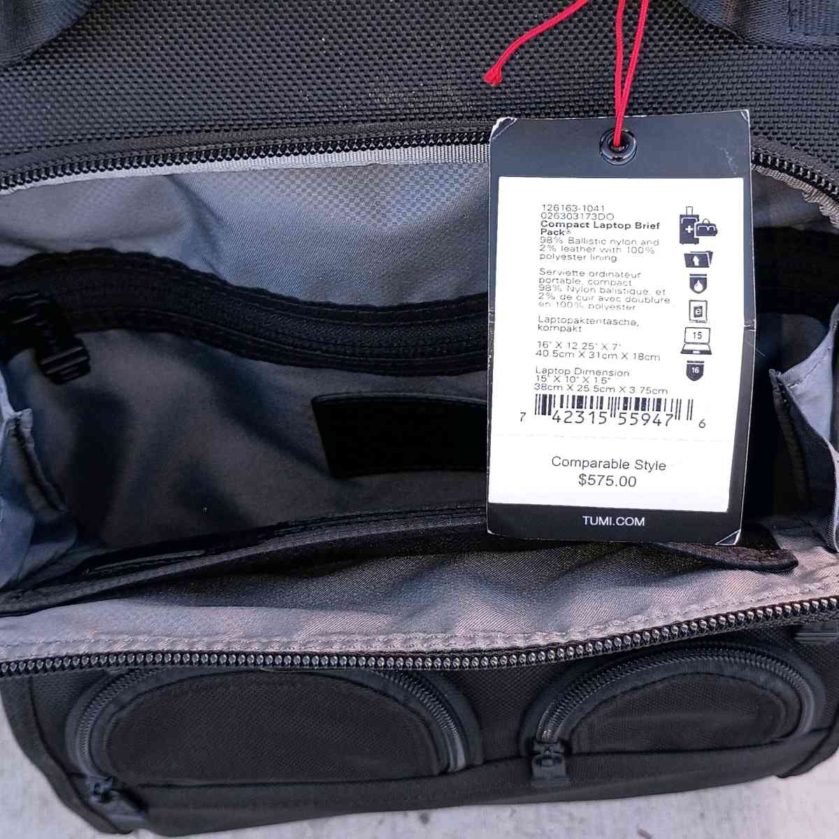 TUMI Alpha 3 Black Compact Laptop Brief Pack