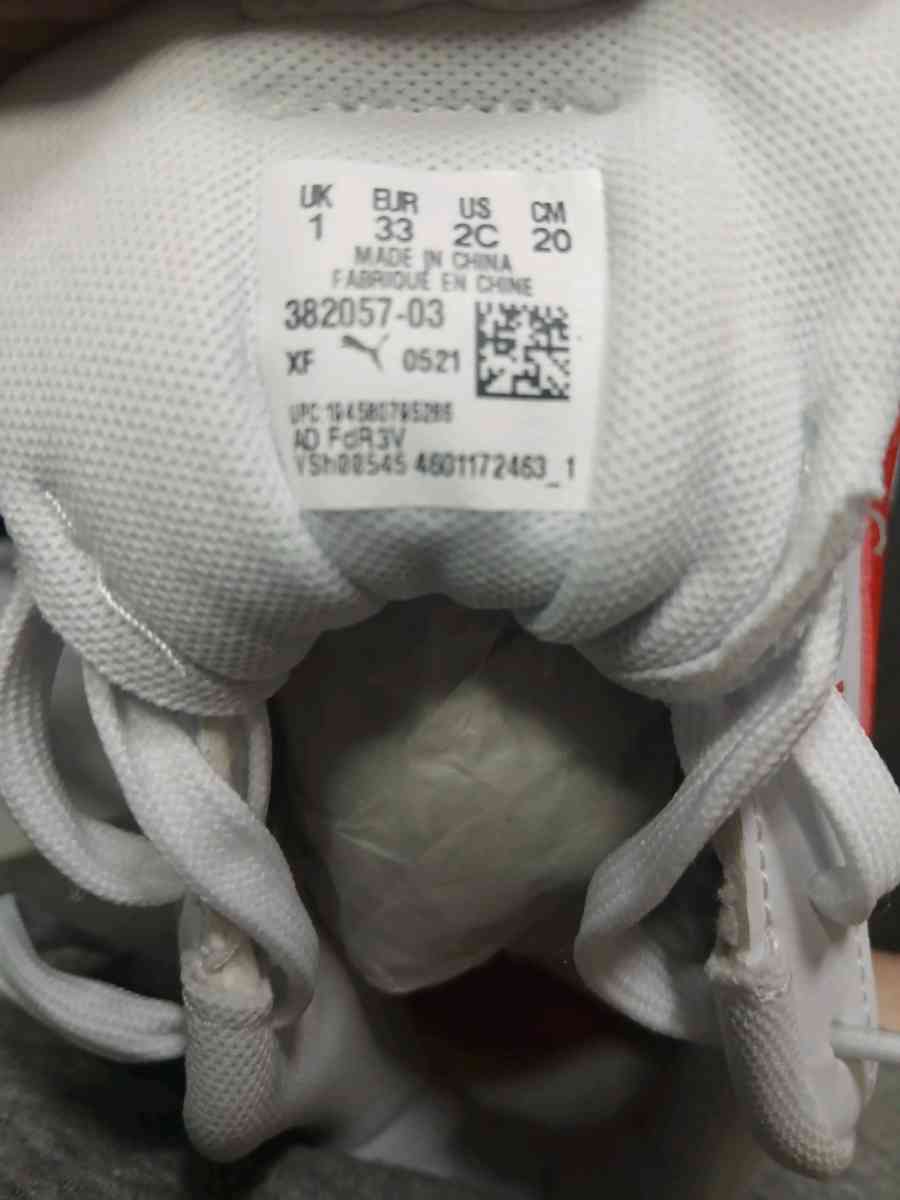 brand new red and white puma sneakers