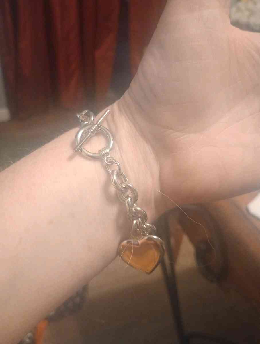 womens silver link charm bracelet