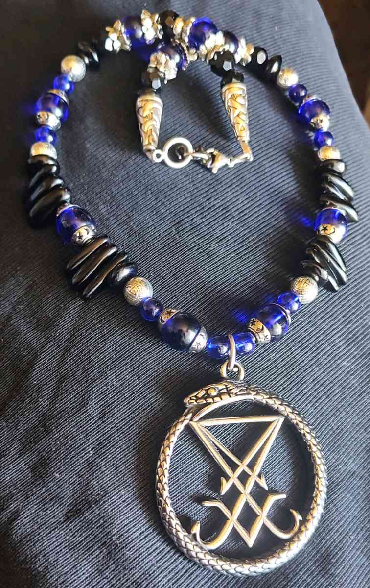 Handmade Lucifer Sigil serpent necklace
