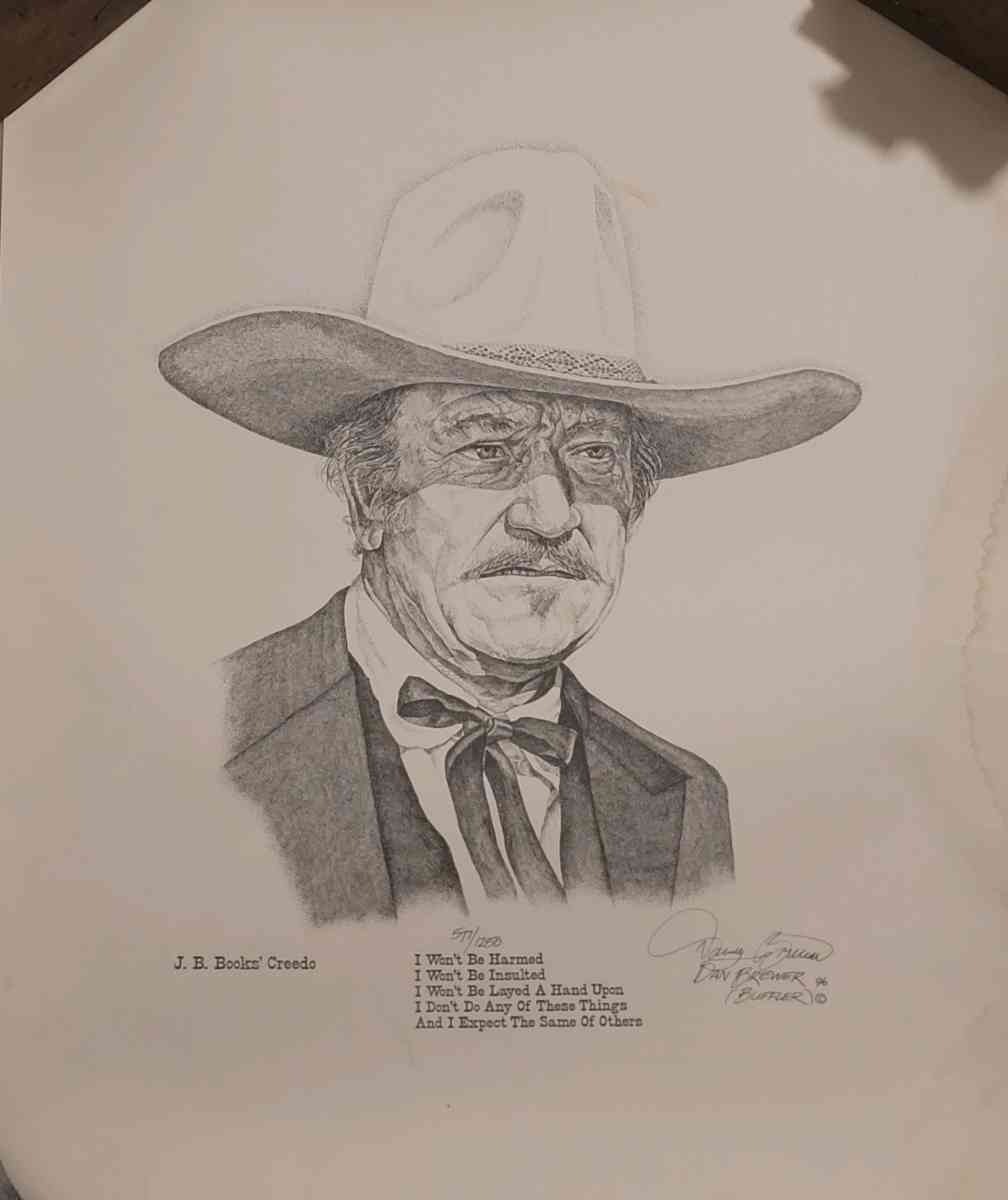 JOHN WAYNE FOUR FACES WEST LITHOGRAPH PRINT BY GIL ORTEGA 19