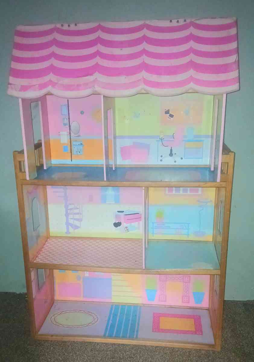 Large 5 Foot Wooden Doll House