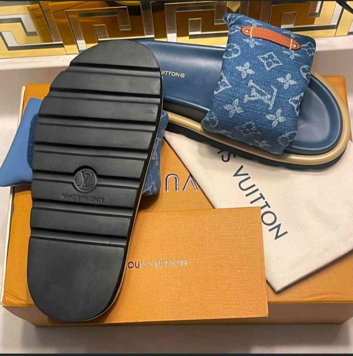 Louis Vuitton Monogram Denim Pillow slides