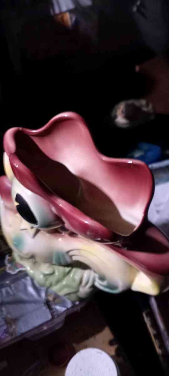 antique chicken rooster vase