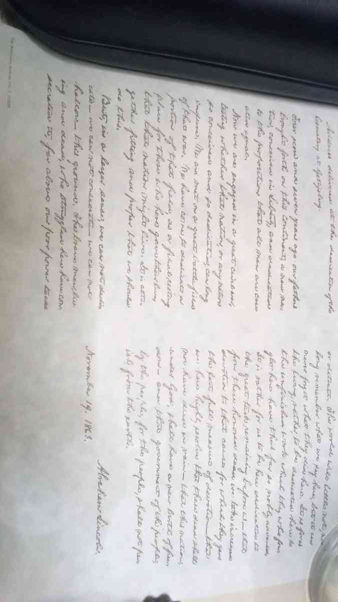 bill of rights and Gettysburg cemetery dedication