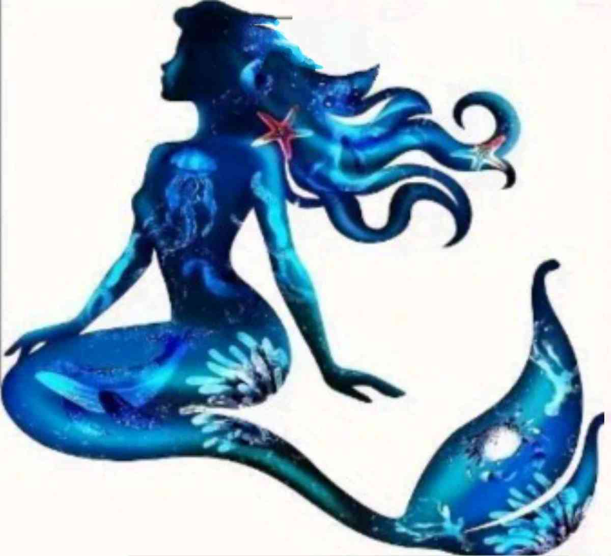 Blue Metal Mermaid Wall Decor