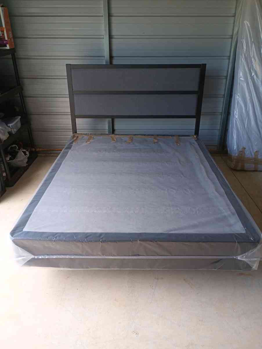 Metal Queen Size Bedframe With Box Spring