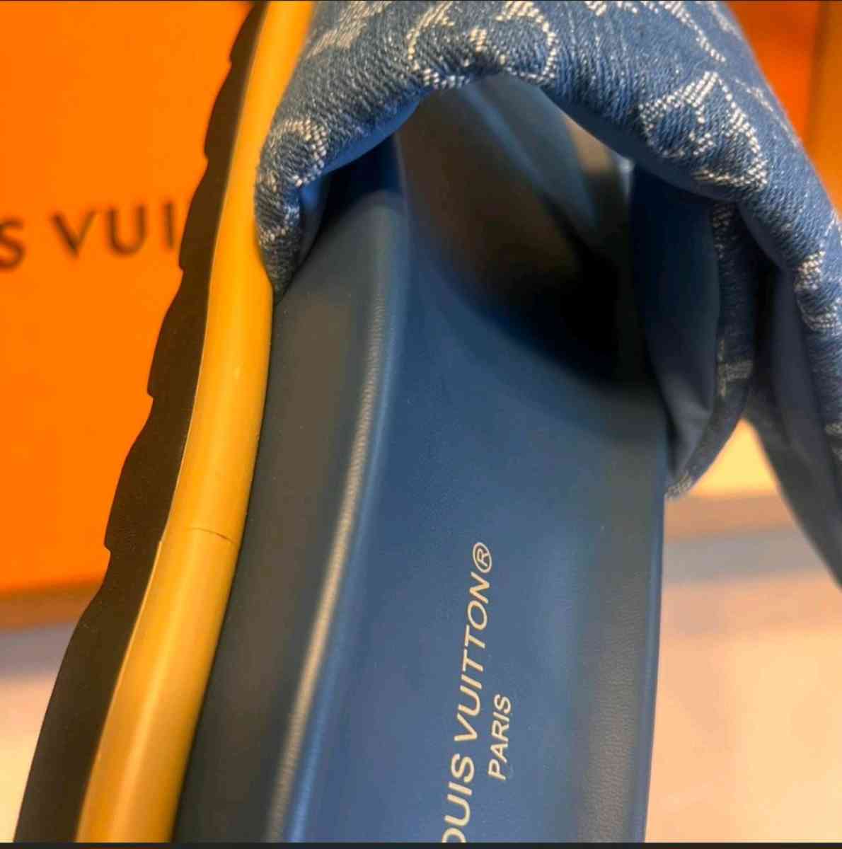 Louis Vuitton Monogram Denim Pillow slides