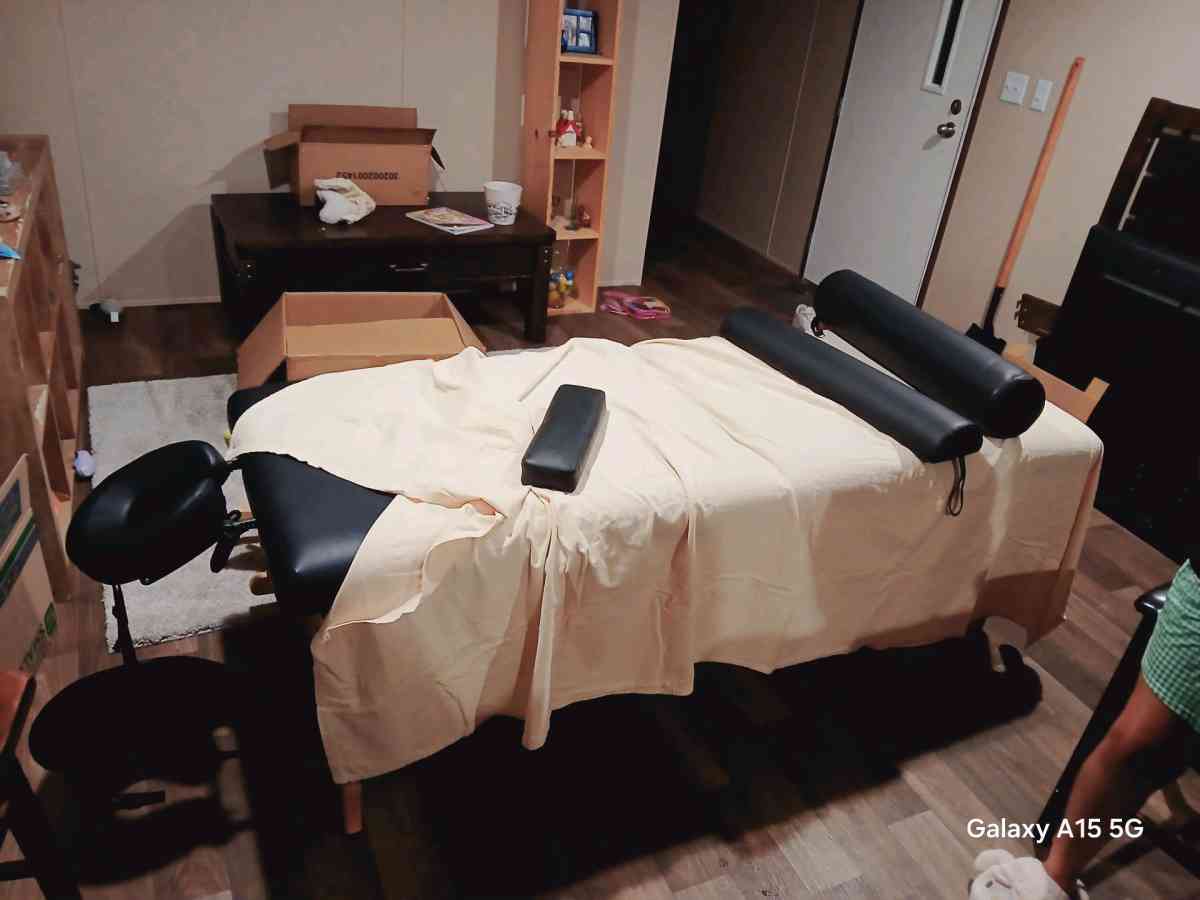 Massage table with equipment