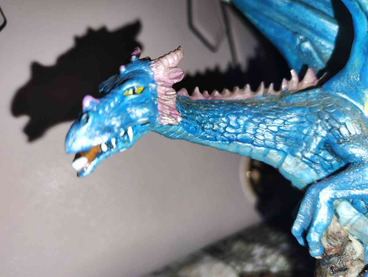 Vintage 1998 Summit Collection winged blue dragon figurine