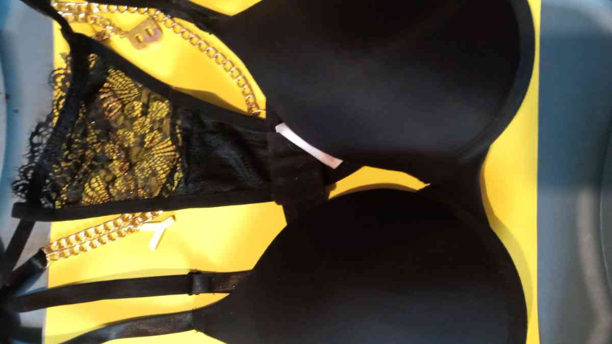 Black Bra and Lace Thongs