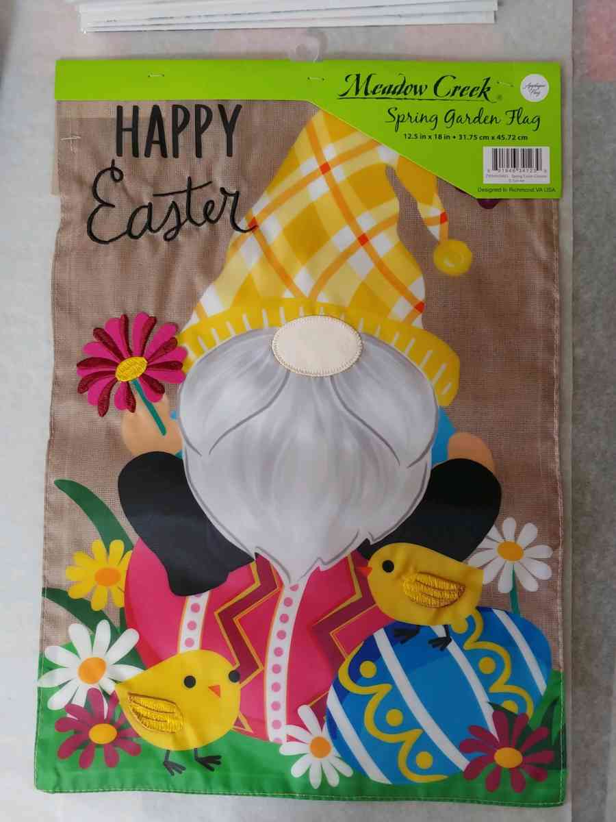 Easter Gnome Garden Flag