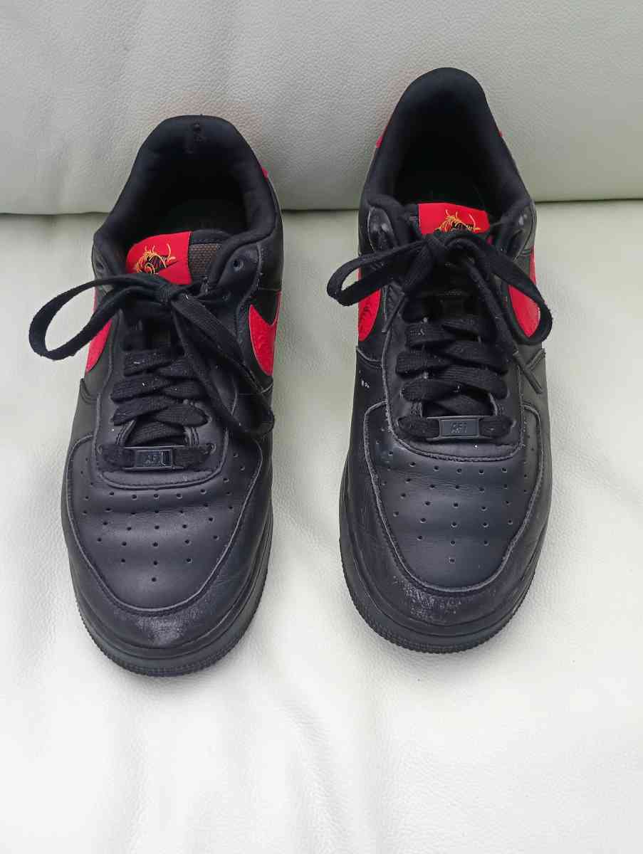 Nike Air Force 1 07 LE Russian Floral Black Red shoes