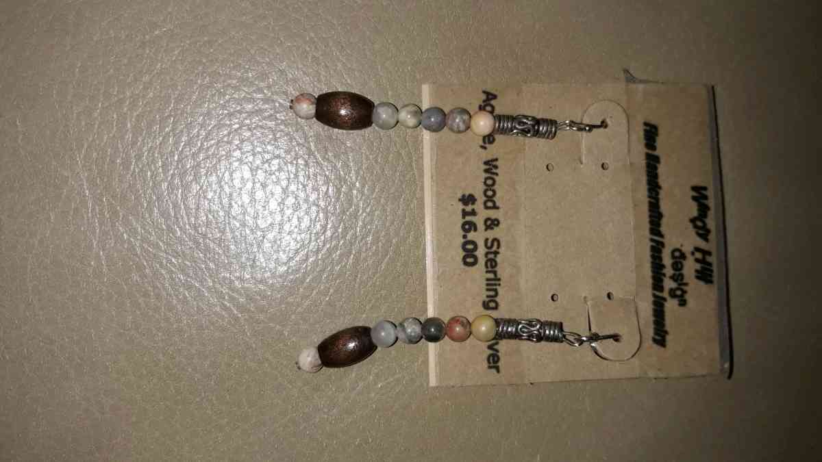 Agate Wood Earrings 2