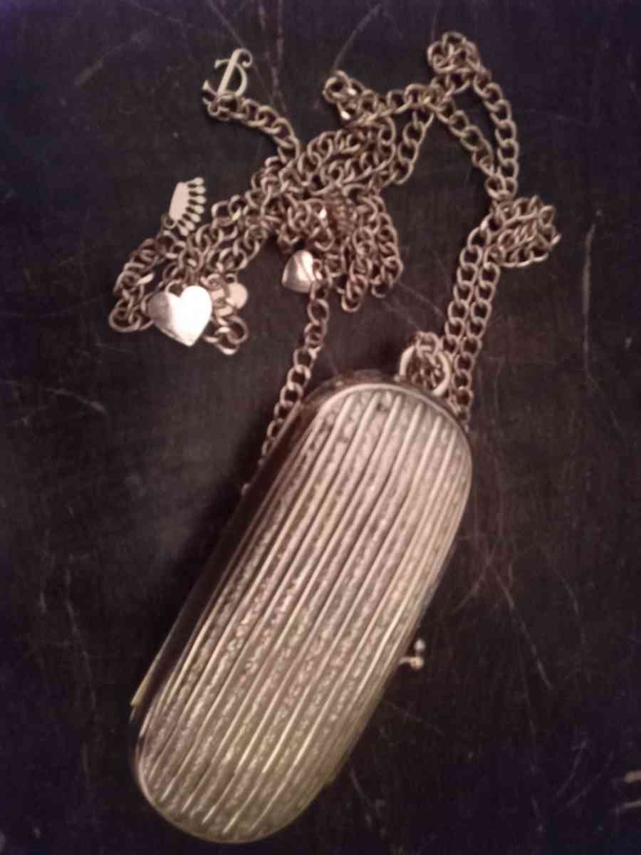 golden vintage used coin purse reading glasses case size