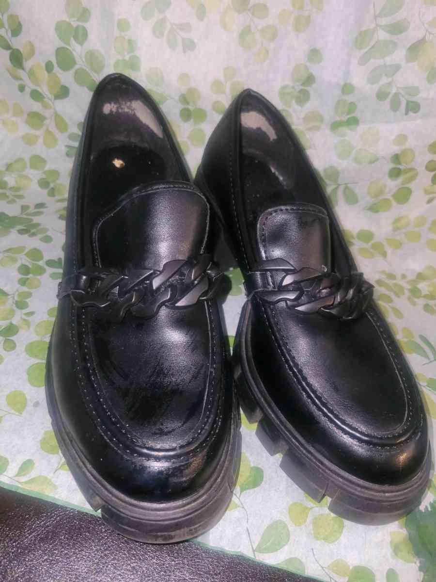 Black Platform loafers