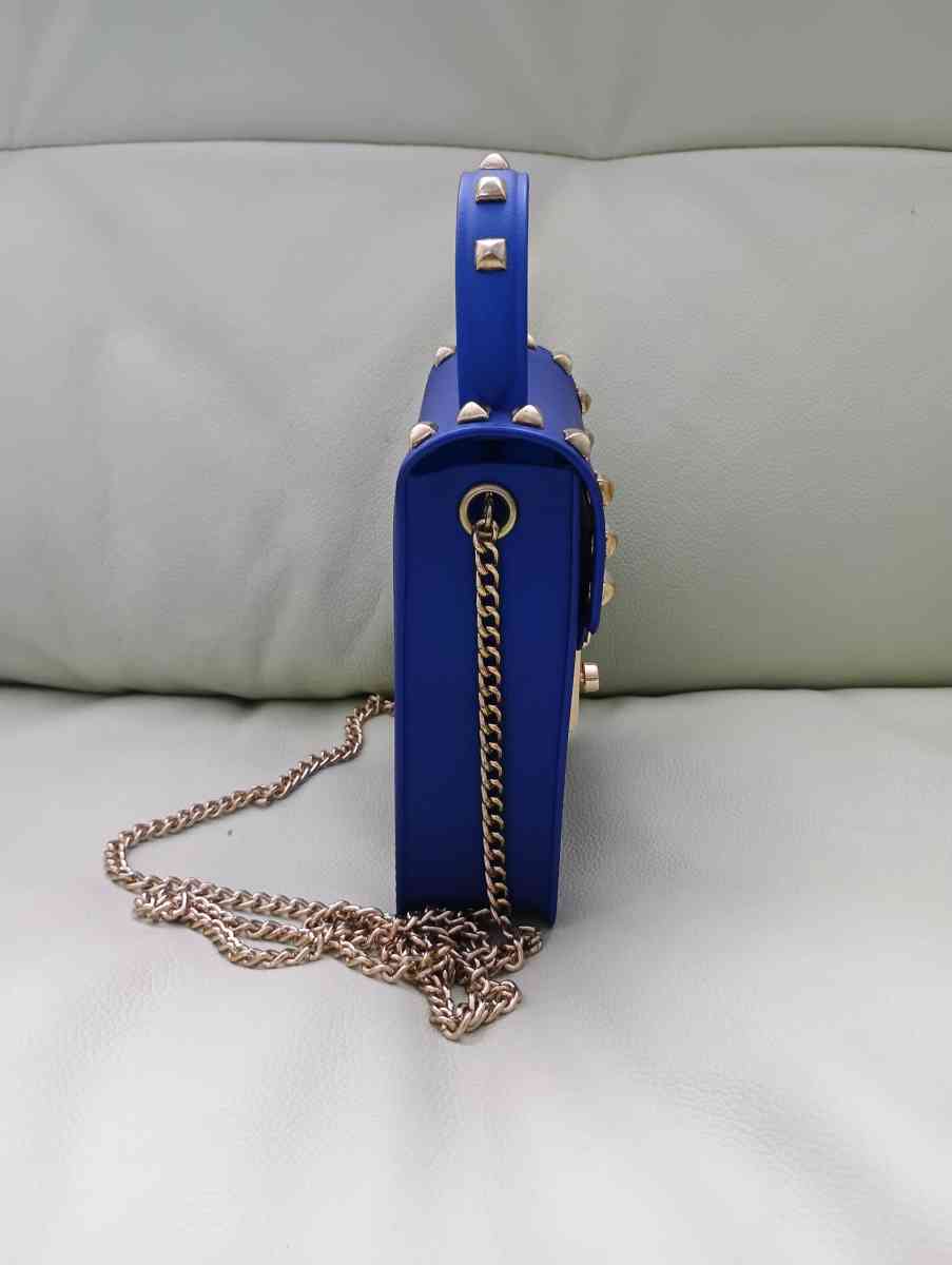 Le Mie Blue Womens Jelly Gold Stud Tone Gold Tone Chain Stra