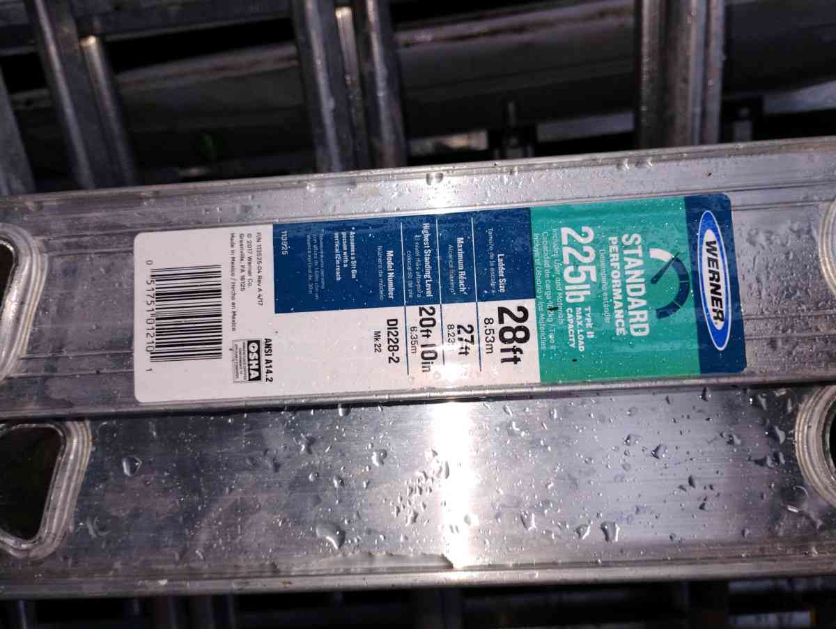 28 ft aluminum extension ladder