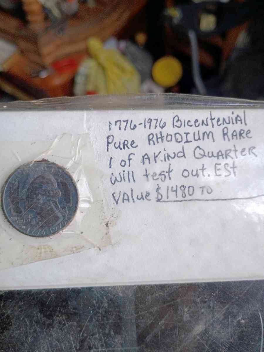 1776 1976 Rare bicentennial pure Rhodium quarter silver aded
