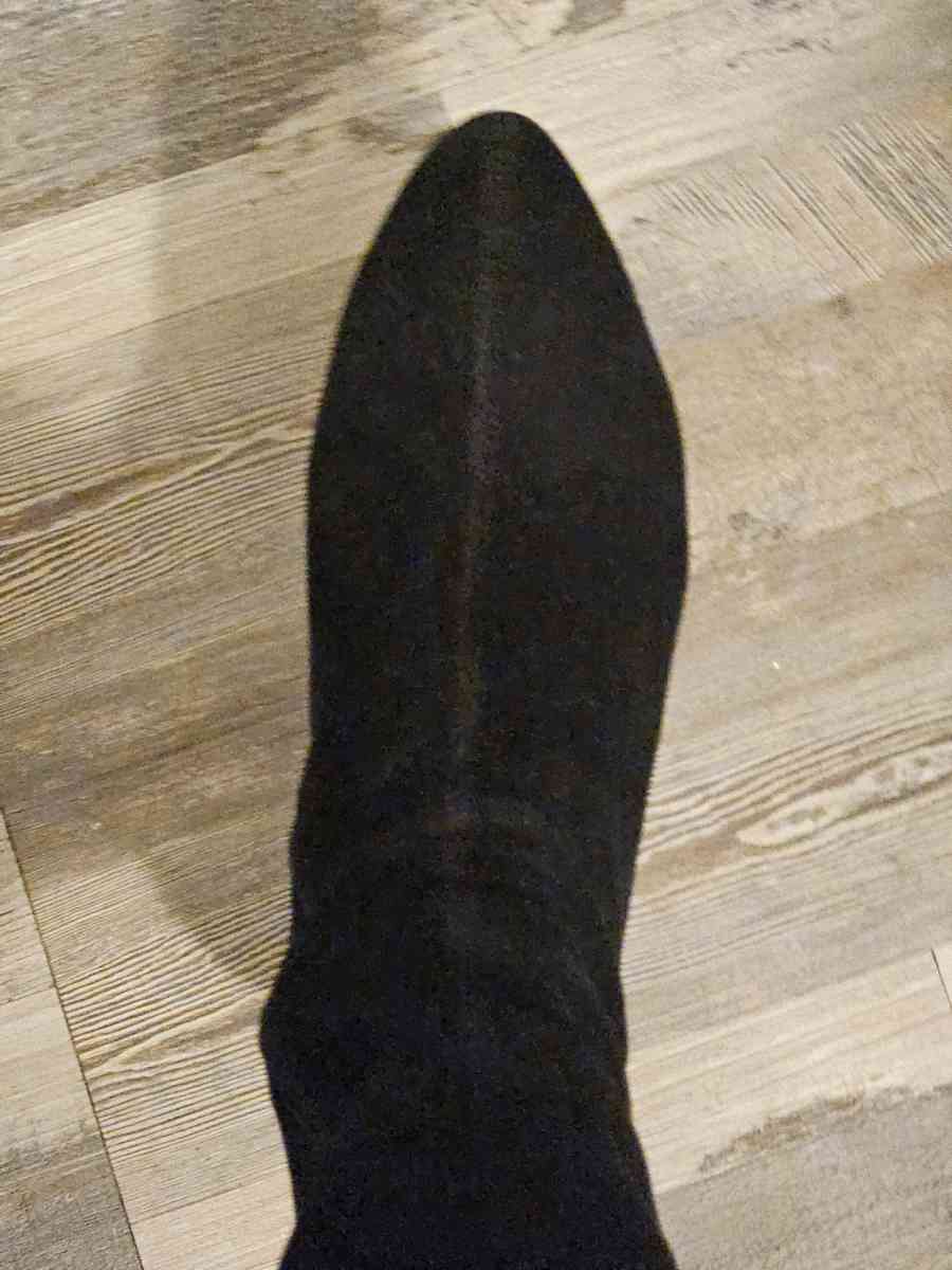 black thigh high leather boots