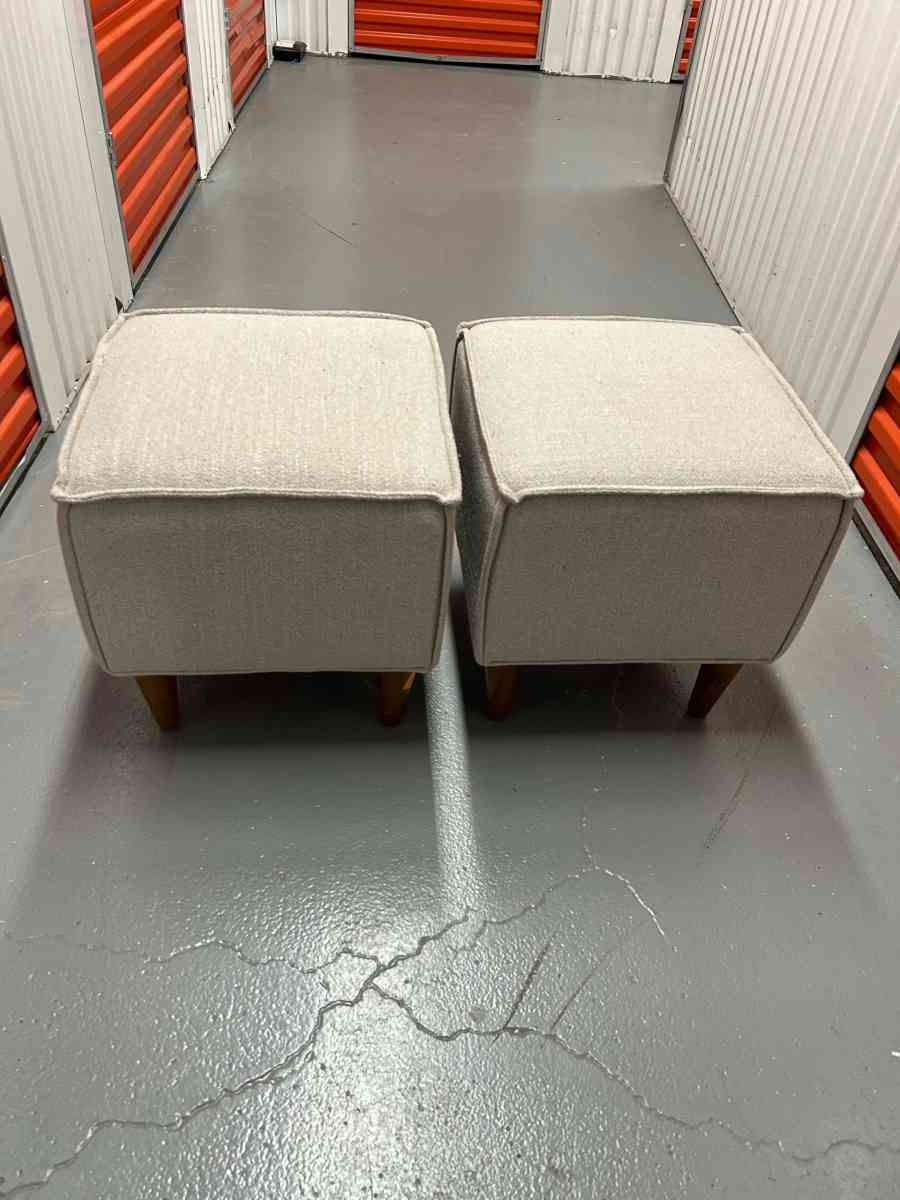 A PAIR OF foot stool ottoman foot rest rectangular cotton an