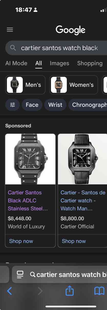 Cartier Santos de Cartier Mens Wristwatch Steel Silver With