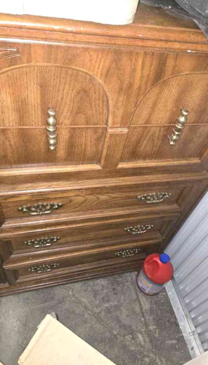 SOLID WOOD TALL DRESSER  HEAVY CLEAN READY TO GO