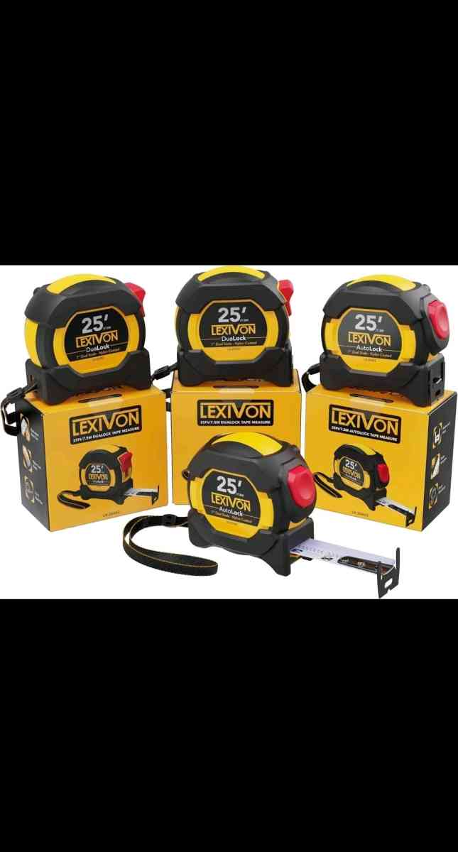 4Pack LX 204 25Ft75M Tape MeasureDualock Autolock1Inch Wide