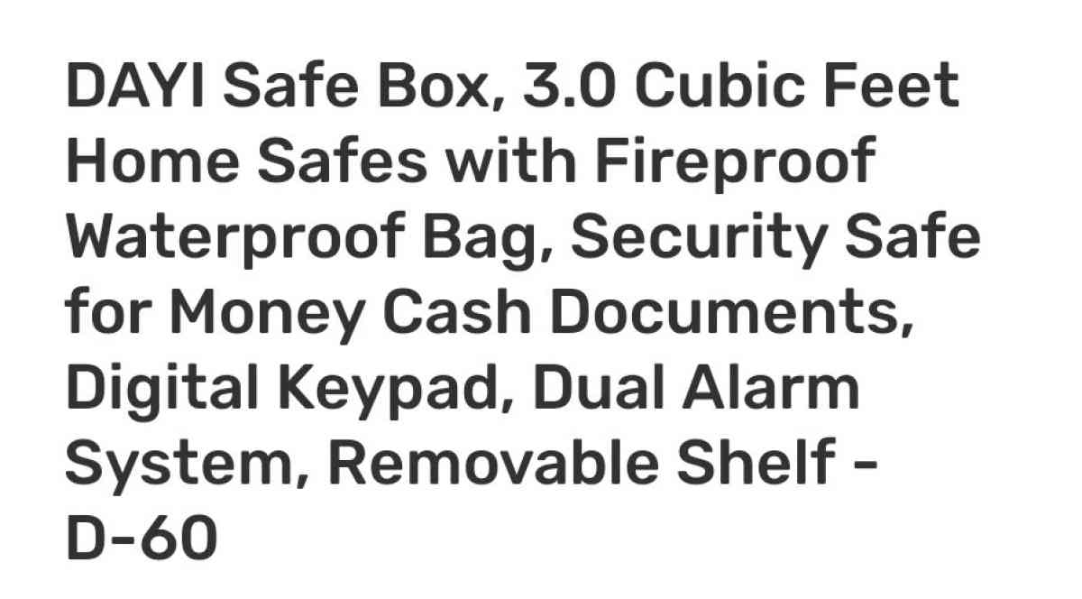 3 cubic feet home safe