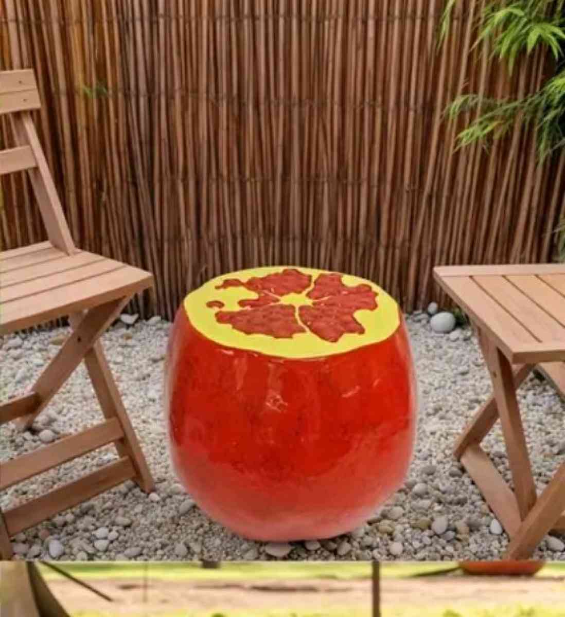Realistic Pomegranate Stool or Side Table