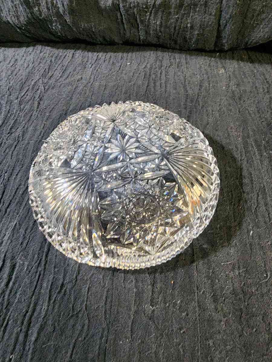 Small cut glass serving dish