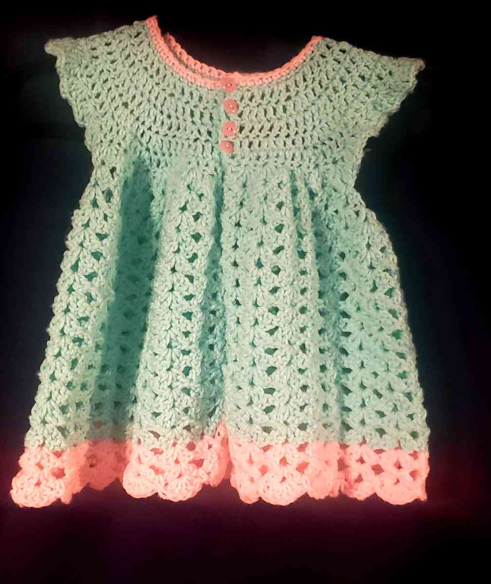 New handmade crochet girls dress