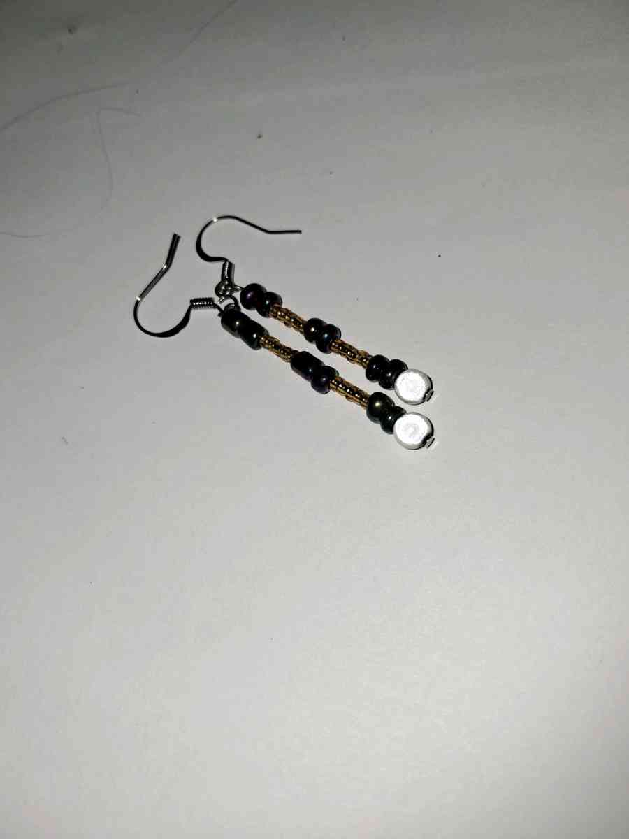 gold and purple earrings