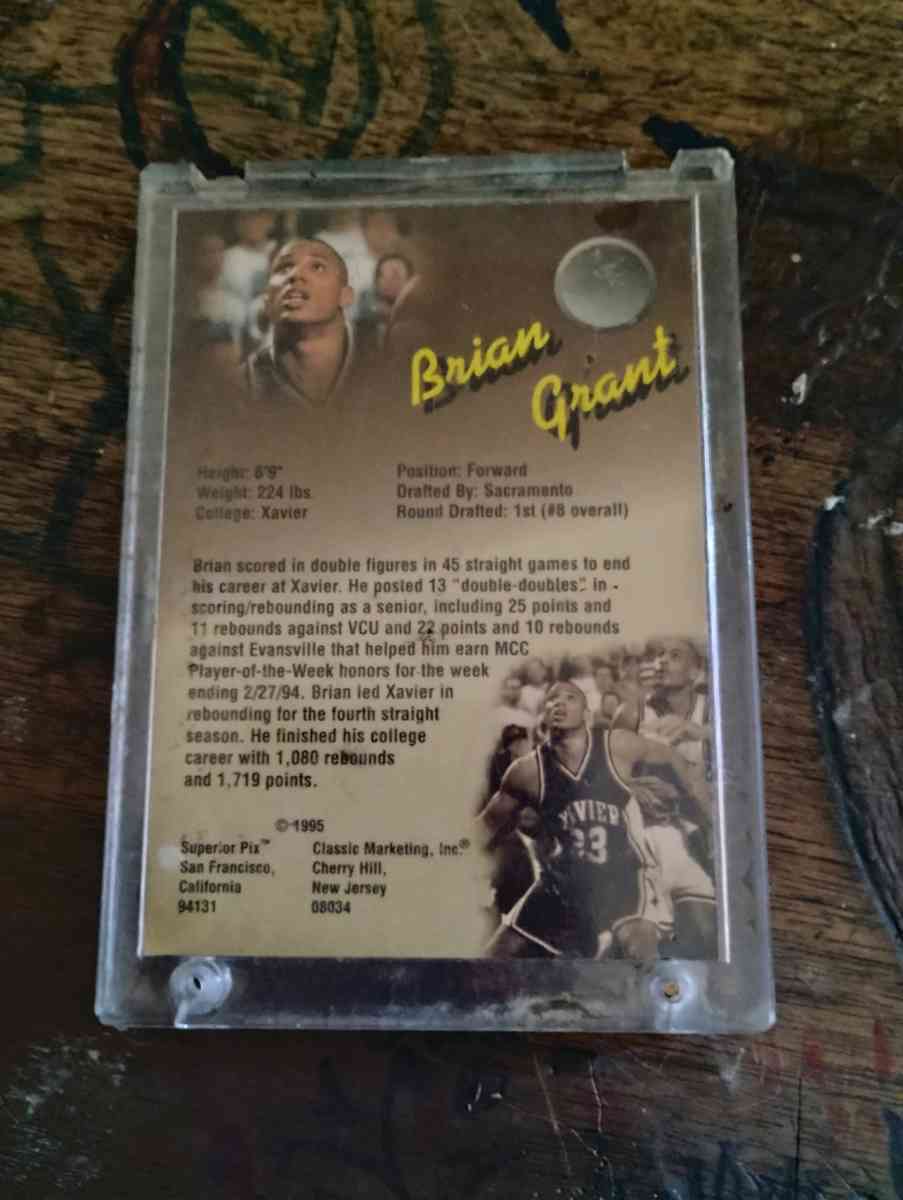 1995 Superior Pix BRIAN GRANT Autograph auto 3000