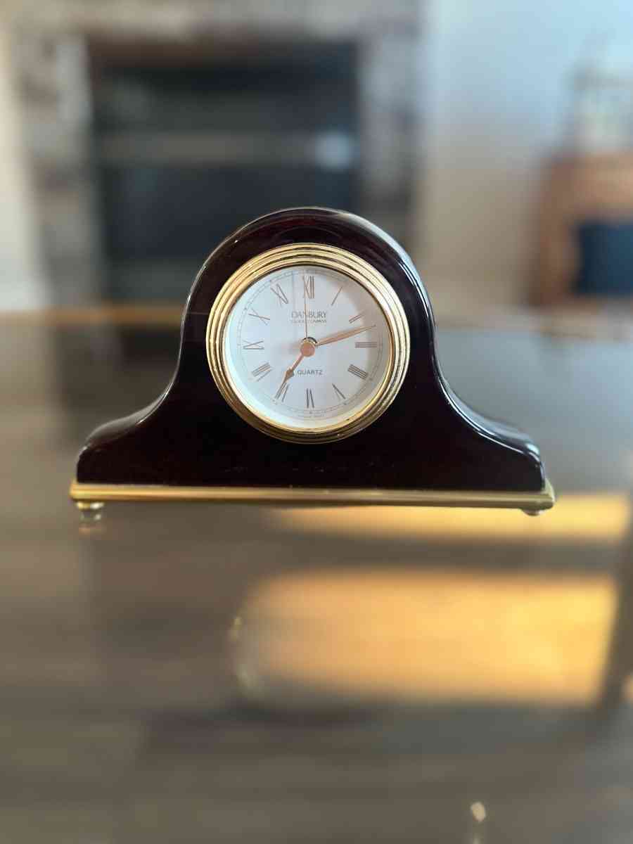Danbury Classic Wooden Mantel Clock with Quartz Movement