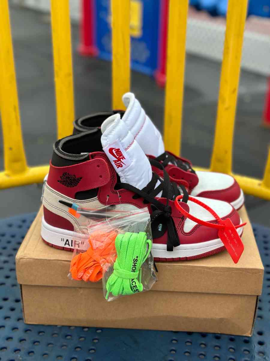 Air Jordan 1 Off White Chicago Red Retro High OG CNC Basketb