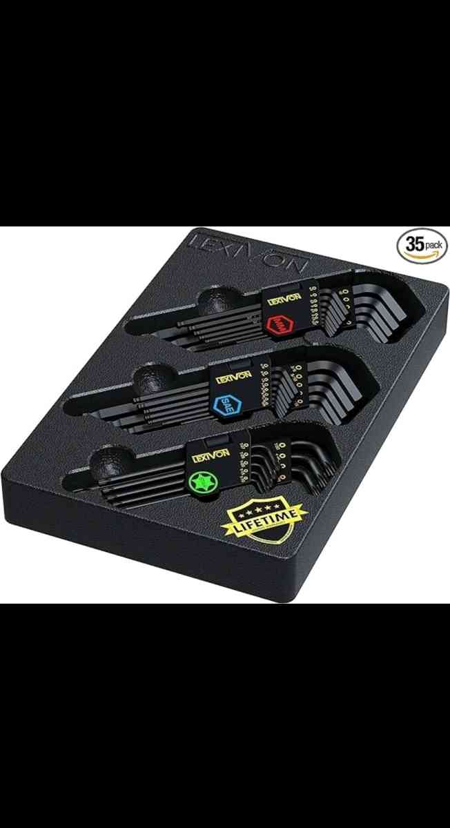 LEXIVON Master Wrench Key Set 35Pc Long Arm Ball End Hex Key