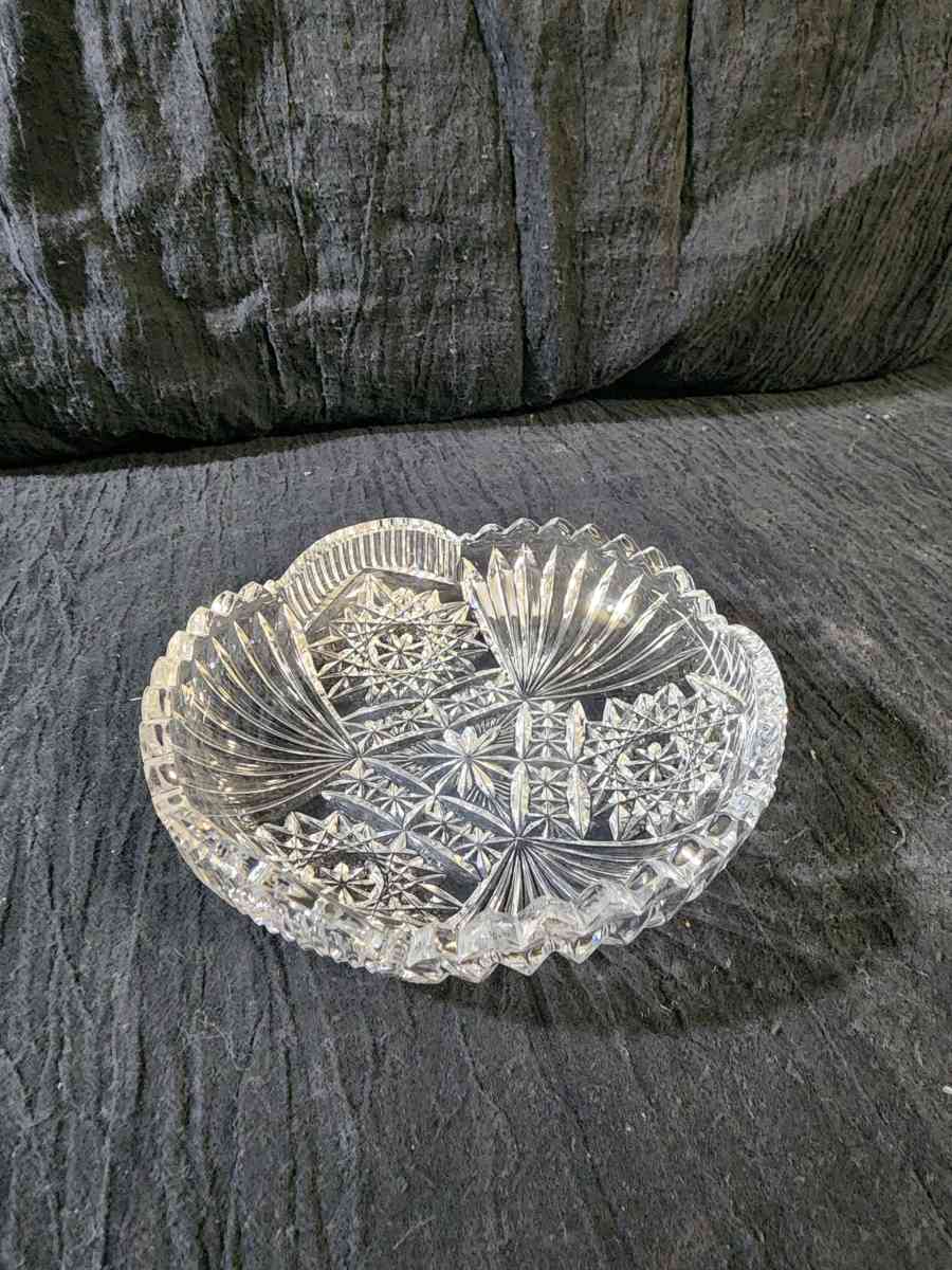 Small cut glass serving dish
