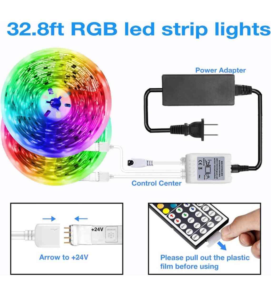 DAYBETTER Led Strip Lights 328ft Kit with Remote and Power