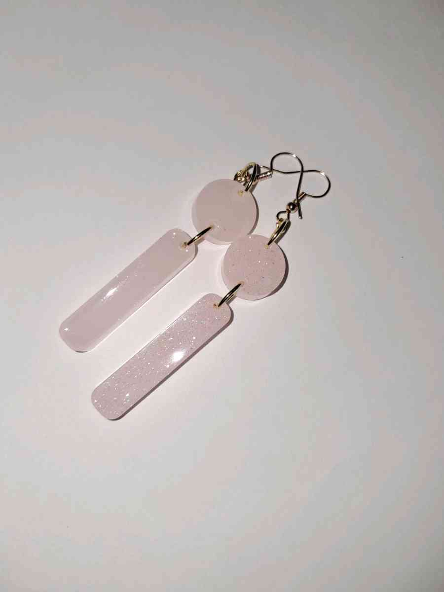 pink sparkling earrings
