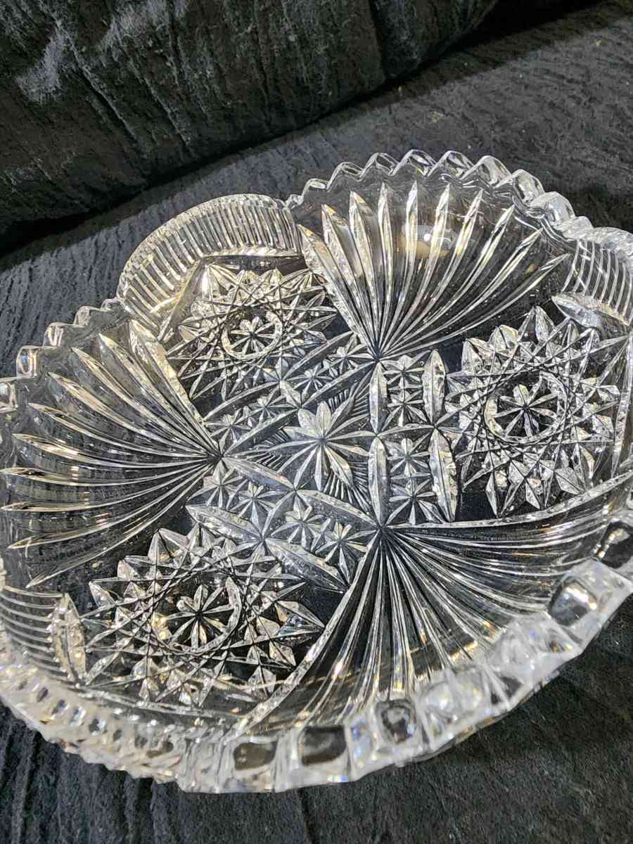 Small cut glass serving dish