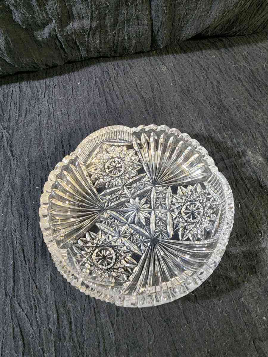 Small cut glass serving dish