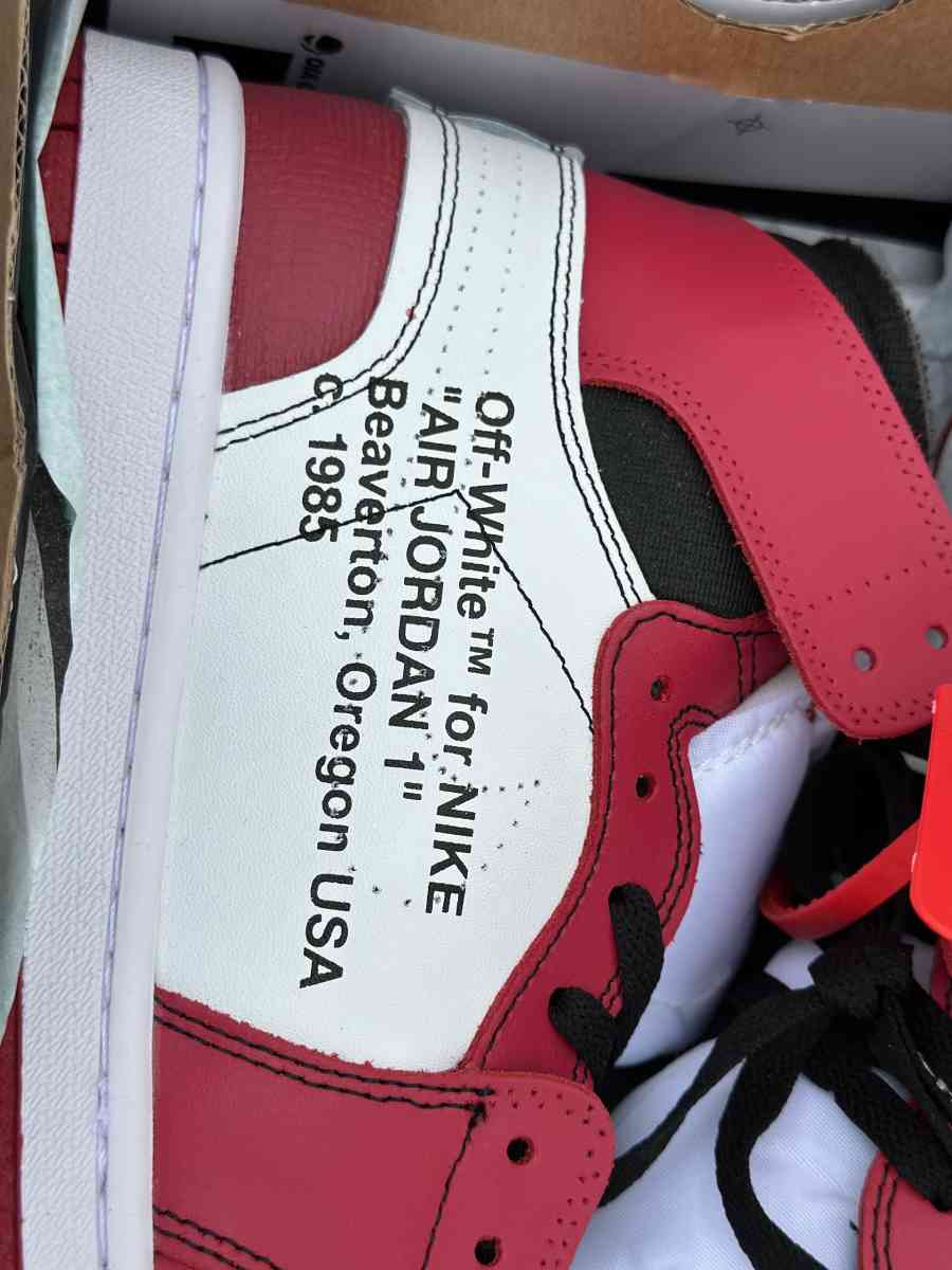 Air Jordan 1 Off White Chicago Red Retro High OG CNC Basketb