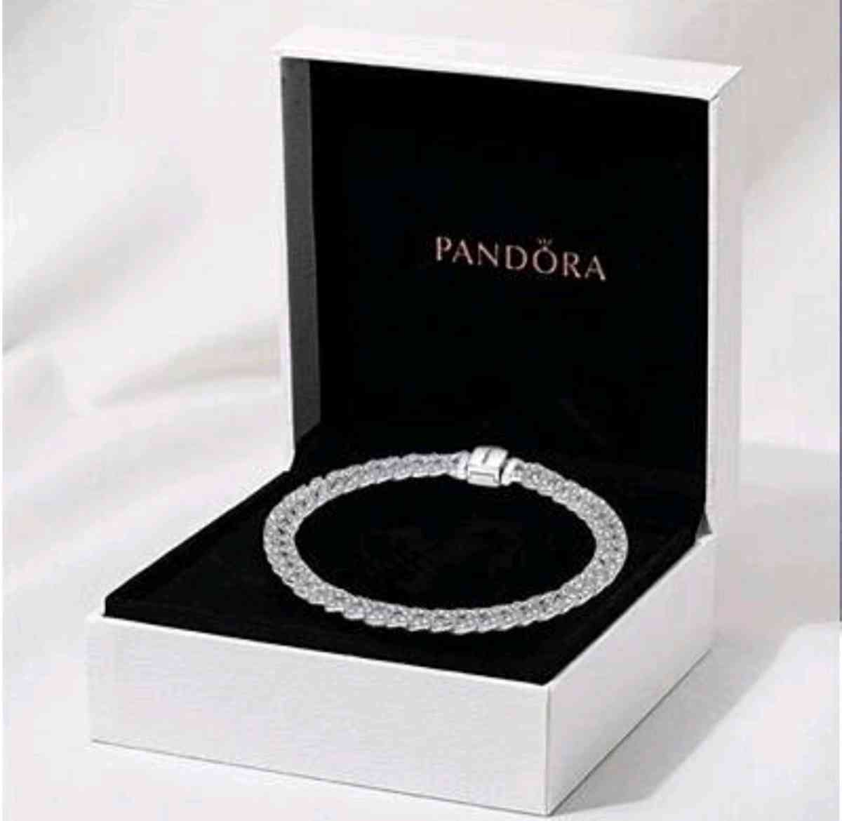 PANDORA TIMELESS PAVE CUBAN CHAIN STERLING SILVER BRACELET