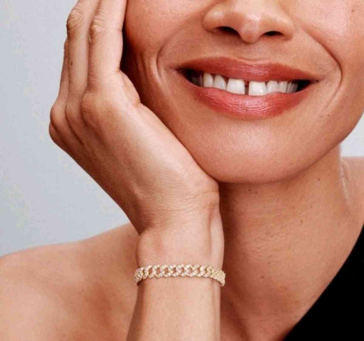 PANDORA TIMELESS GOLD PLATED PAV CUBAN CHAIN BRACELET