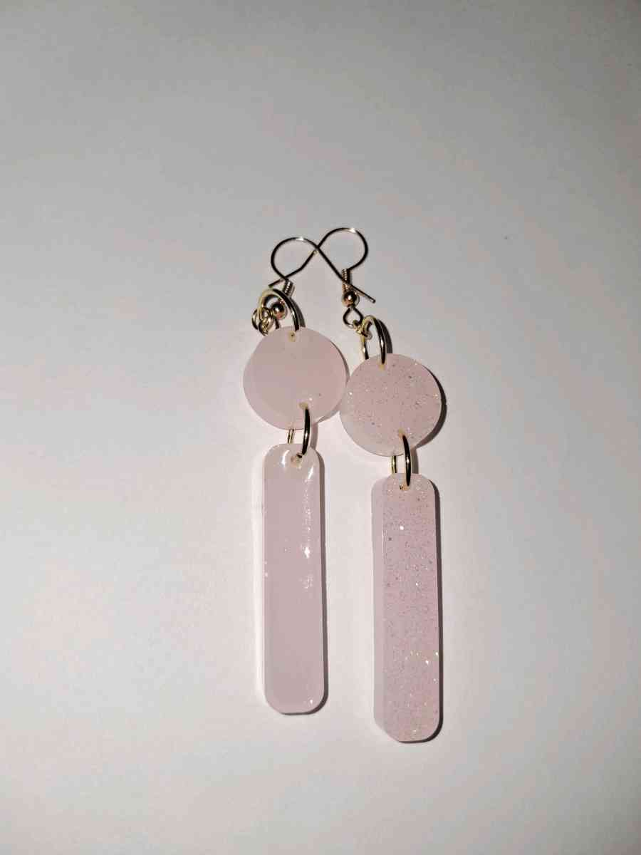 pink sparkling earrings