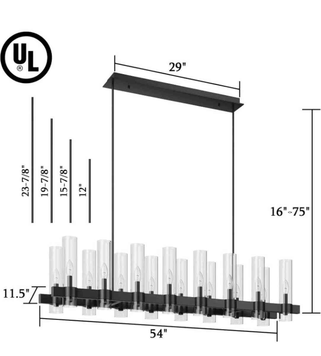 Modern 54 in Chandelier New in Box