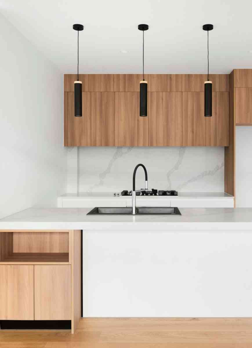 Colombian walnut small kitchen