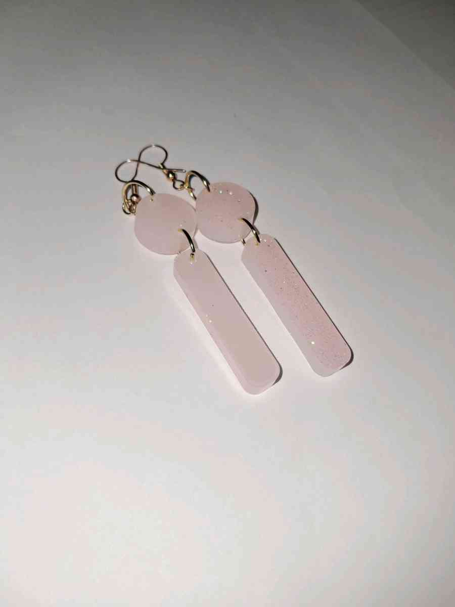 pink sparkling earrings